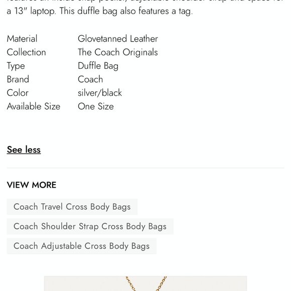 Coach Originals Glovetanned Leather Duffle Bag NWT Black - Picture 7 of 7